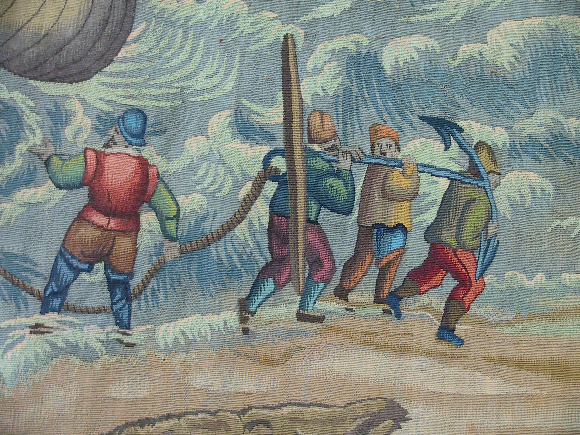 Soldaten met anker bij strand