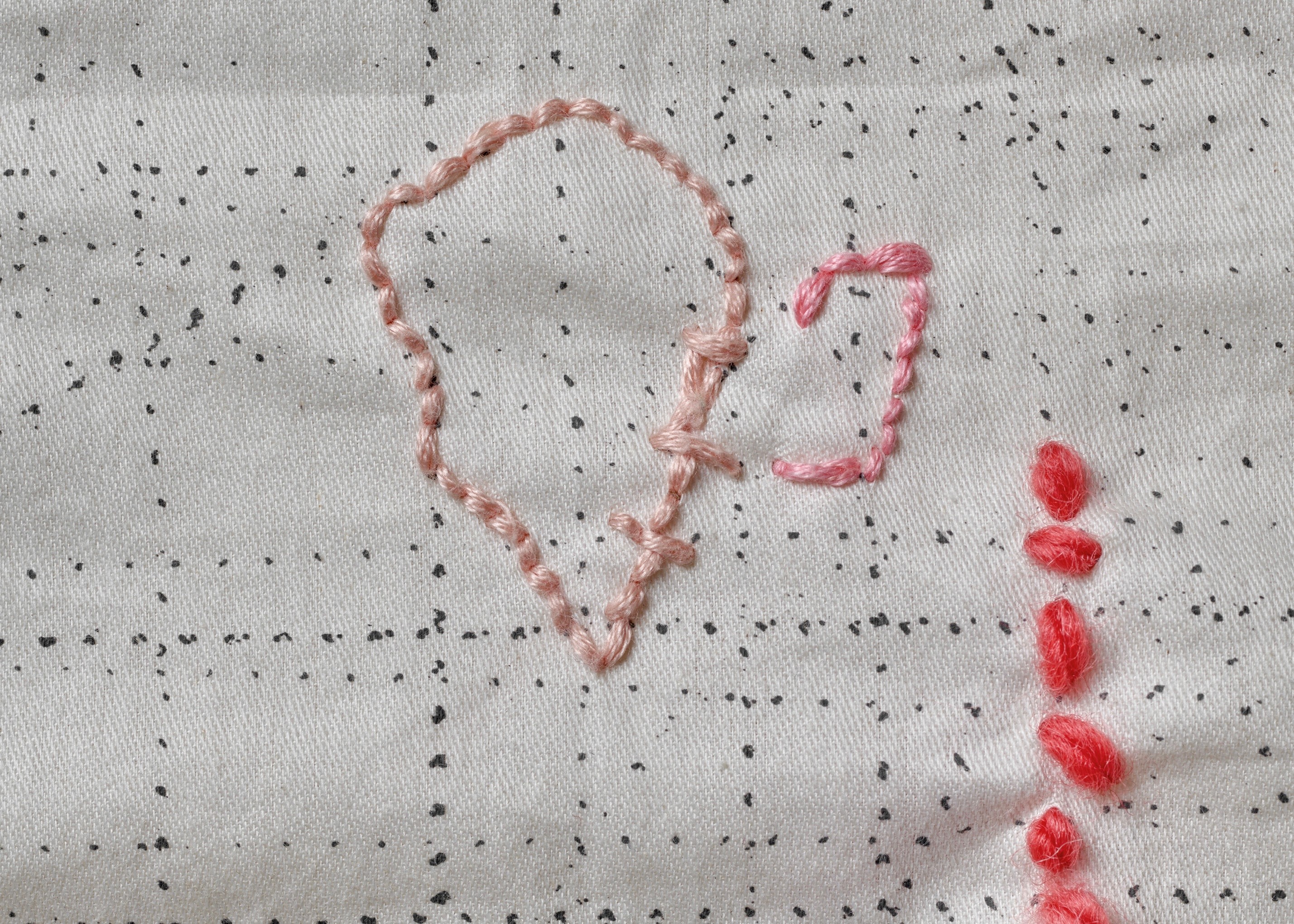 Rianne de Witte, Littekenlap, detail van twee harten, 2024-2025 - foto Pim Top