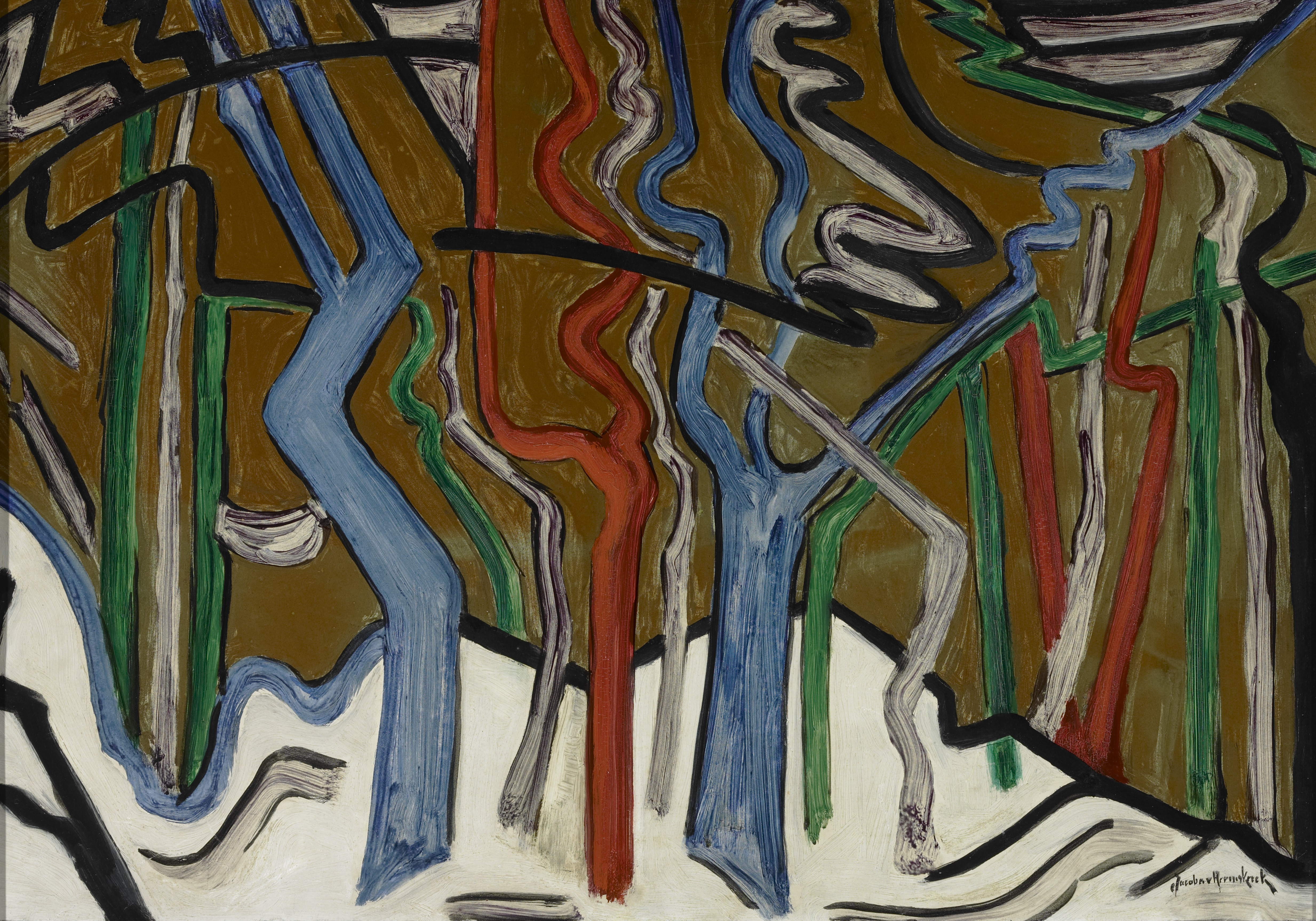 Bomen in de sneeuw, 1915, Jacoba van Heemskerck, bruikleen - foto Wilma Lankhorst